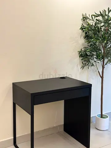 Modern Black Study Table with Drawer