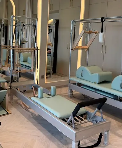 Pilates Reformer tower brand Gratz - Aluminum Half Cadillac Conversion, Raised Bed