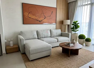 Modern L-Shaped  beige Sectional Sofa bed