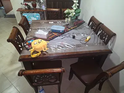 Soild Wooden Dining Set with 8 Chairs