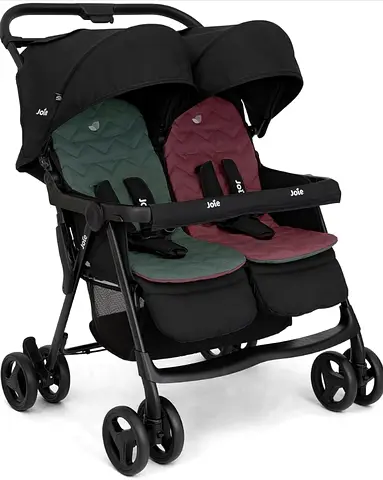 Joie Double Side-by-Side Twin Stroller (Black Frame, Two Seats)