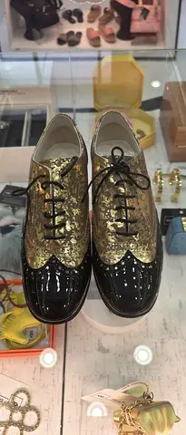 Women’s Gold Sequin Oxford Shoes - Size Available