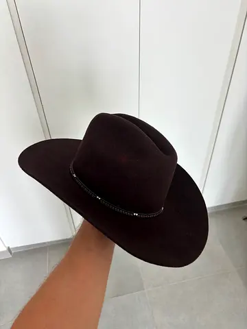 Cowboy Hat Classic Dark Brown Wool with Decorative Band