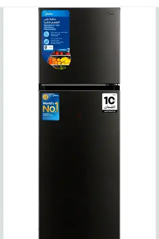 Midea 2-Door Top Freezer Refrigerator - Black, brand new