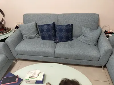 URGENT SALE! Light blue 3-seater fabric sofa in good condition