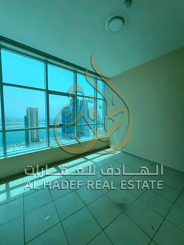 1-Bedroom Apartment with Hall & Sea View for Annual Rent in Al Khan Al Mamzar, Sharjah | Balcony & 2 Bathrooms | Without Parking | One Payment AED 42,