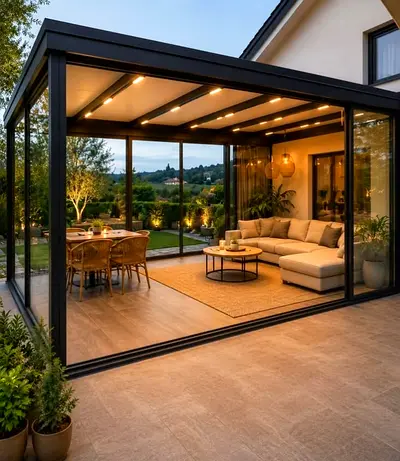 Modern pergola and Lighting