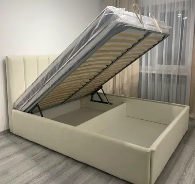 Brand new beige colour 160*200 queen hydraulic storage Bed