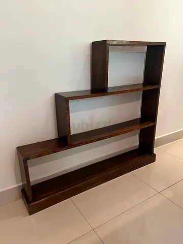 Solid Oak Staircase Bookshelf – Unique Tiered Shelving Unit