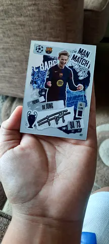 Football trading card dejong singed card