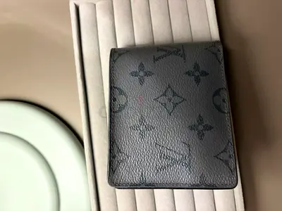 Authentic Louis Vuitton Monogram Eclipse Bifold Wallet - Grey/Black