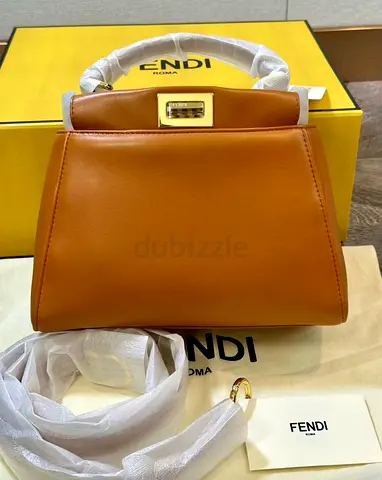 Fendi Mini Peekaboo Brown Leather