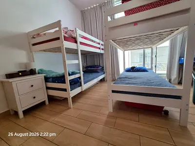 White Wooden Bunk Beds Set of 2 (Triple Bunk Arrangement) - Good Condition
