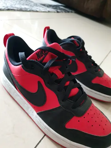 Red and Black Nike-style High Top Sneakers, Pre-owned