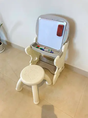 3-in-1 Kids Easel & Table & Stool Set Pan home