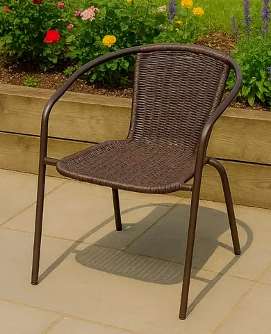 Modern Garden Patio Dining Chair | Poly Rattan Frame | 16 pcs available