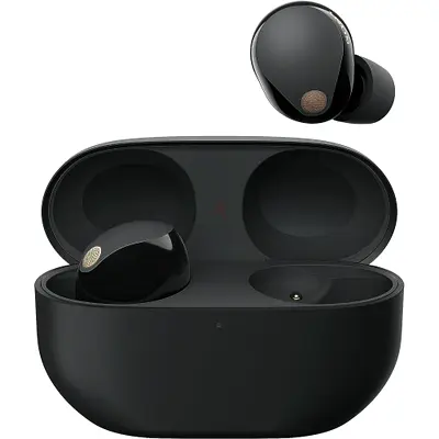 Used true wireless Bluetooth earbuds with charging case (black)