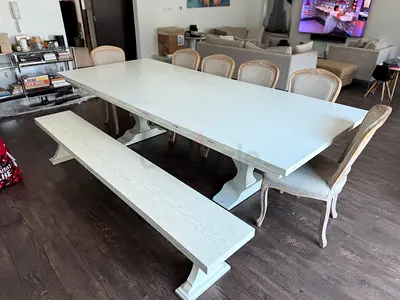 The One Dining table with 6 Chairs and Bench 280x120cm