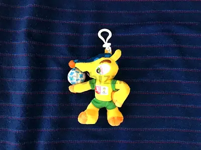 Emirates “Fuleco” Mascot World Cup Plush Clip-On