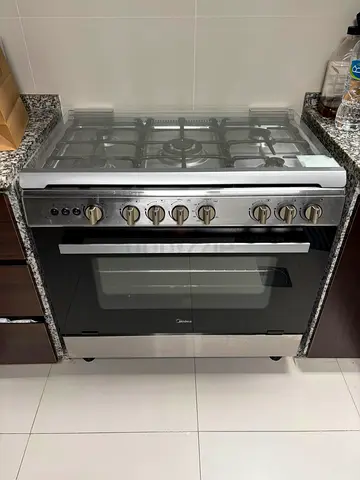 Stainless Steel 5-Burner Gas Cooker with Oven