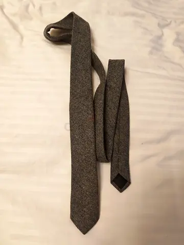 Grey Wool Blend Men's Tie - Slim