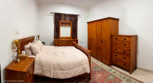 Solid Wood 6-Piece Bedroom Set: Bed, Wardrobe, Dresser, Chest of Drawers, and two matching bedside