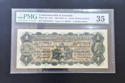 1927 Australia 1 Pound Banknote