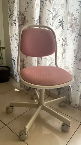 IKEA Pink Upholstered study Chair on Wheels - Good Condition