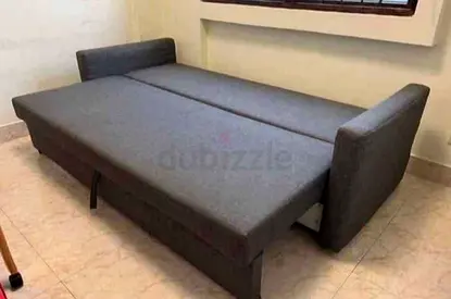 Grey Fabric Pull-Out Sofa Bed