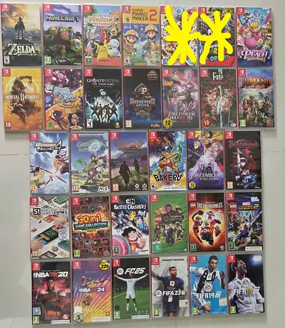 Nintendo Switch game zelda Minecraft, pokemon, mario peach fire embedded lego fifa ghost busters