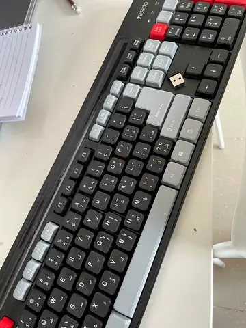 Wireless USB Keyboard with Arabic & English Keys - Good Working Condition