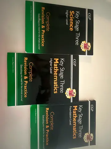 Set of 3 CGP Key Stage Three Complete Revision & Practice Books (Maths + Science)