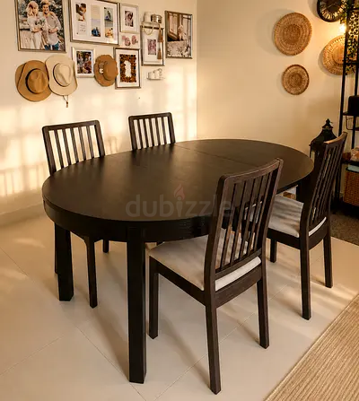 Extendable DINING TABLE Set IKEA BJURSTA | 4 EKEDALEN Chairs + FREE GIFTS✨️