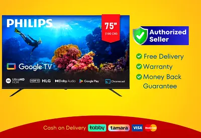Philips 75" Android Smart TV - 4K, | Warranty | FREE Delivery |