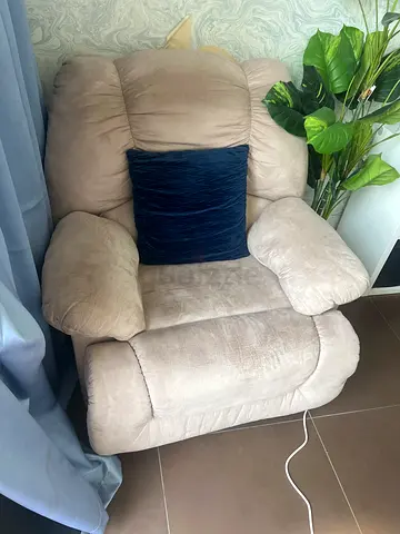 Beige Recliner Armchair in Good Condition