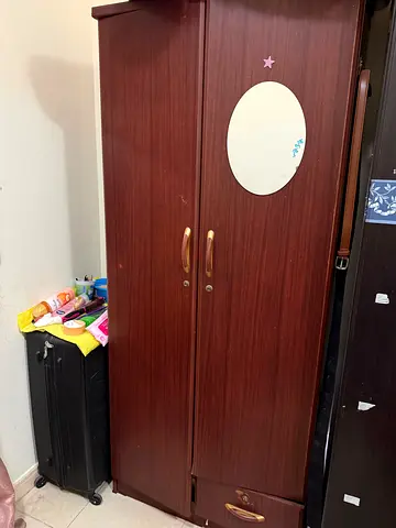 Two-door wooden wardrobe / armoire in good condition