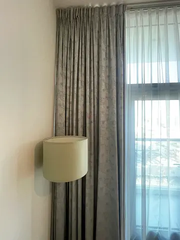 Grey blackout-curtains with sheer blinds - great condition