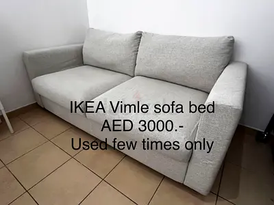 IKEA Vimle 2-seater sofa bed - Light grey, barely used