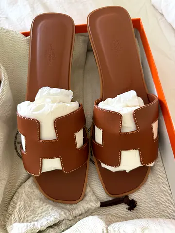 Authentic brand new hermes oran slippers