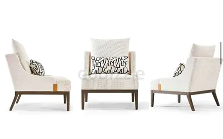 White Accent Armchair 2p set