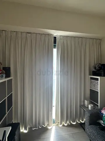 2 Curtains, Blackout Beige/Grey, 150cmx265.