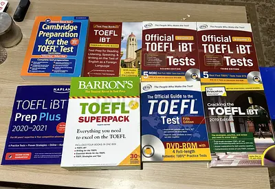 Complete TOEFL iBT Preparation Books – 8 Books – Almost New - 450 Dirhams!!