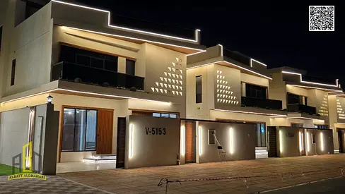 Luxury Villa for Sale in Al Helio 2 – Modern Design Spacious 3,600 sq. ft. villa with ground floor, first floor, and rooftop, located on the main stre