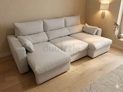 Perfect condition IKEA Eskilstuna L Shape Sofa bed beige color