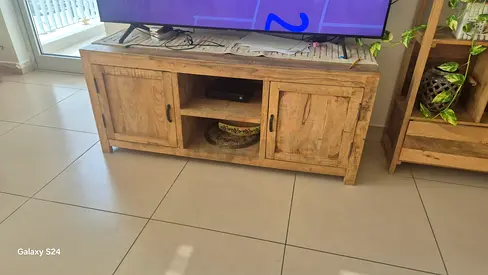 Solid Wood TV Stand / Media Console - Rustic Finish