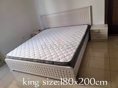 Brand new King size Wooden bed frame with Matttress Available