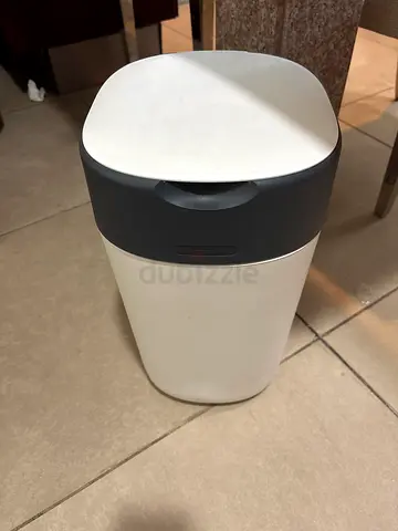 Small White & Grey Trash Bin for diaper -  good Condition