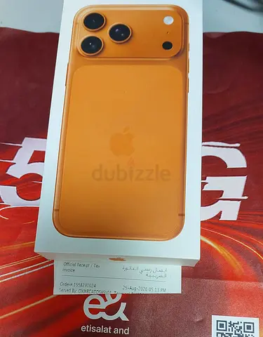 New 17 Pro Max 1TB + Apple Care+ 2 years (Orange) - Middle east TDRA Verified