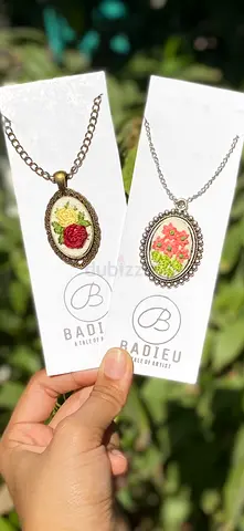 Handmade embroidered pendants