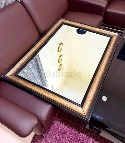 Large Decorative Framed Wall Mirror - Gold & Black Frame